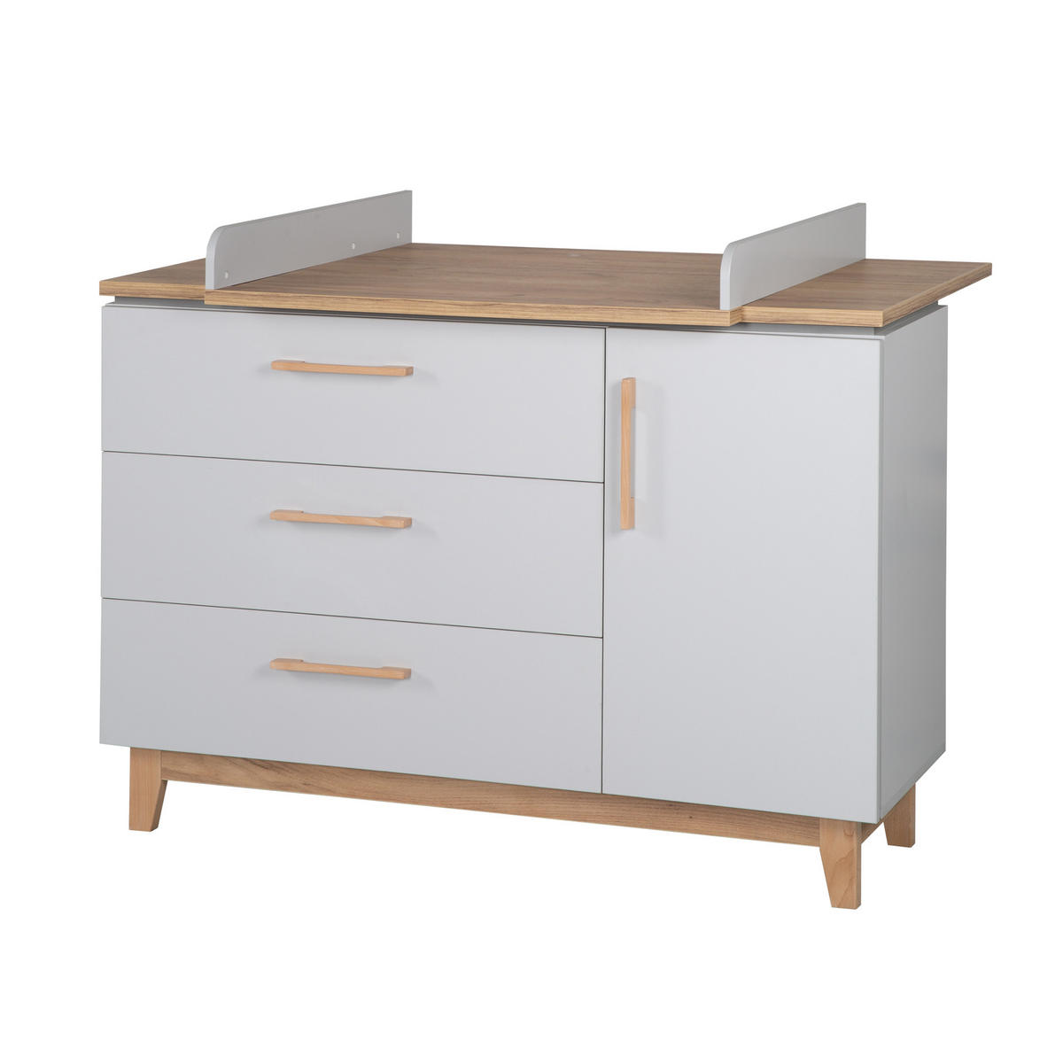 BABYZIMMER-SET Caro I, 3-teilig - Hellgrau, Holzwerkstoff (78/89/144cm) - Roba
