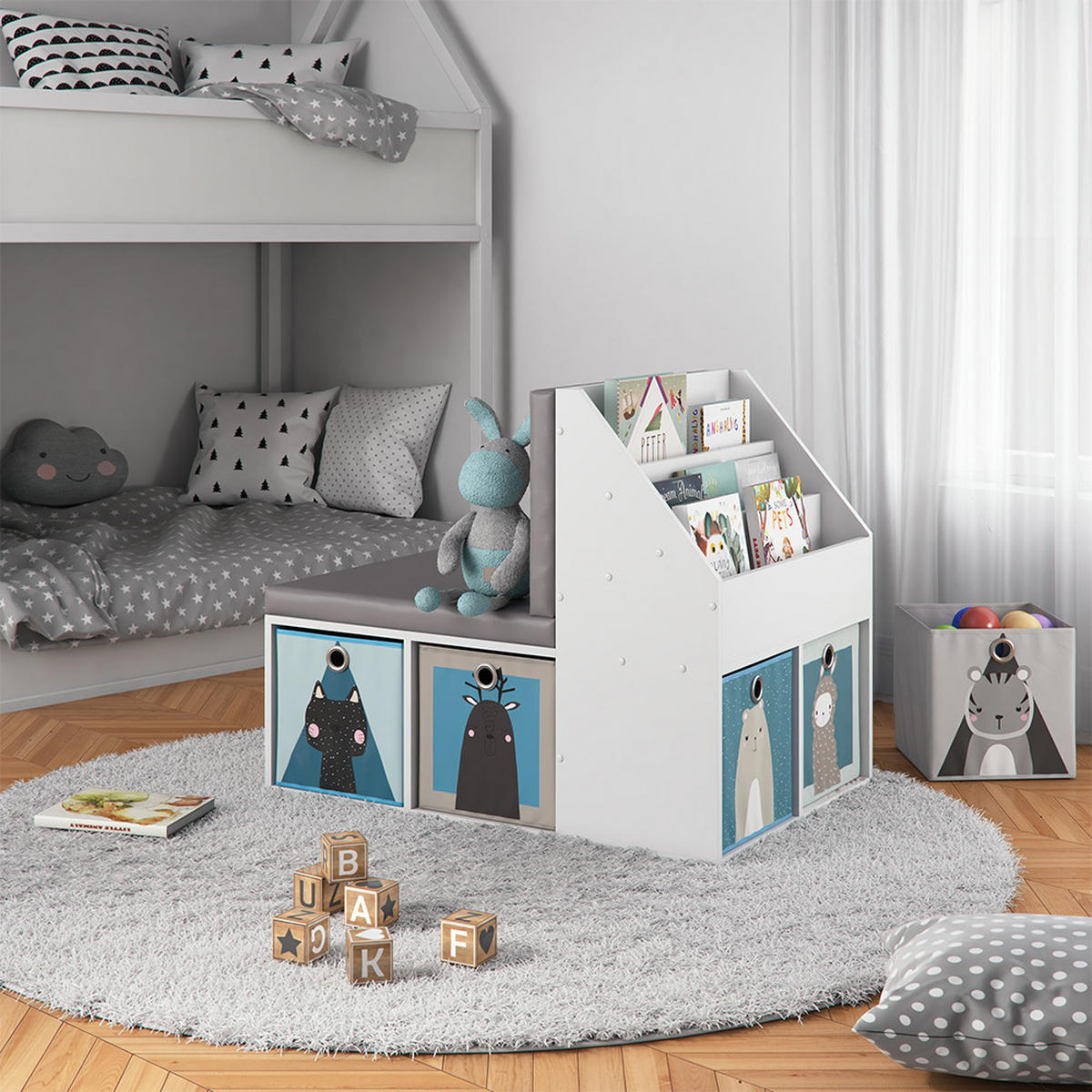 KINDERREGAL Onix Weiß 97.1 x 78.4 cm - Weiß, Holzwerkstoff (97.1/78.4/66.8cm) - Vicco