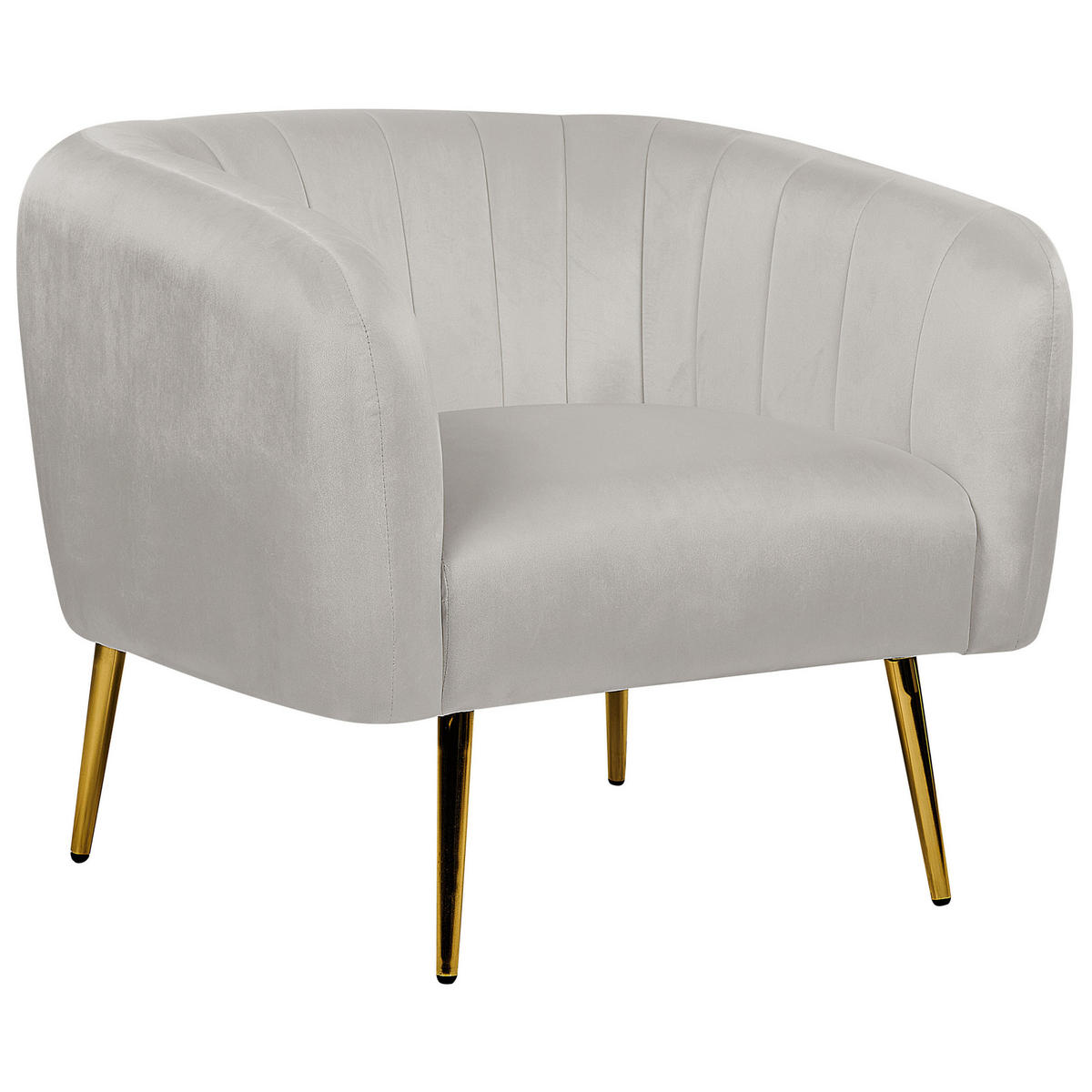 SESSEL Samtstoff Grau Laconia - Grau, Textil/Metall (85/72/62cm) - Beliani