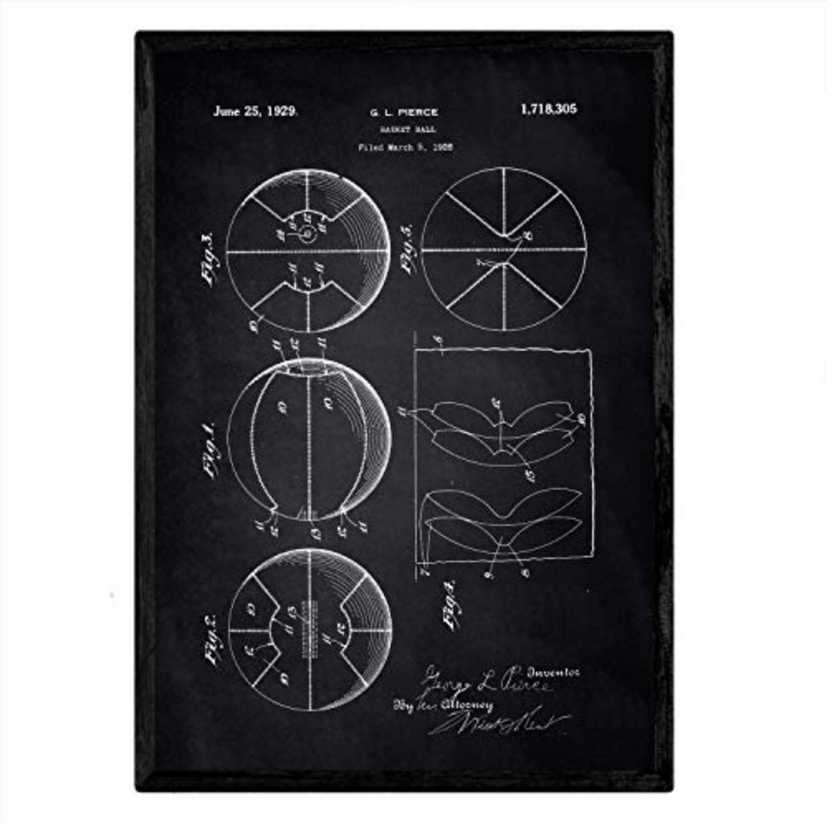 POSTER Basketball-Ball Patent A3 Rahmenlos - Klar, Papier (29.7/5/42cm) - Nacnic