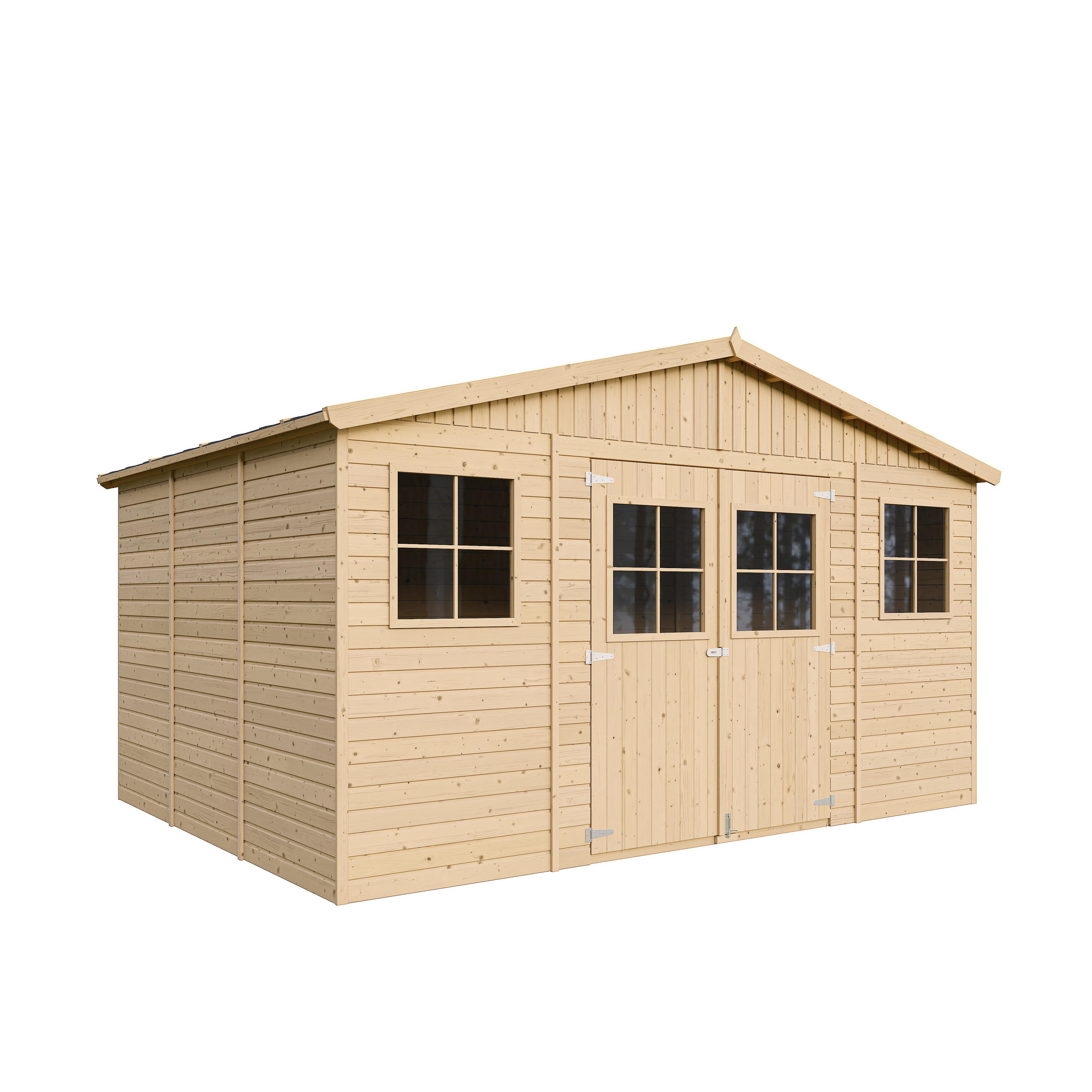 HOLZ-GARTHENHAUS mit imprägnierten Boden- H246 x 418 x 320 cm/ 12 m² - Beige, Holz (418/246/320cm) - Timbela