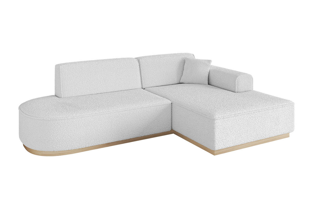 ECKSOFA Ottomane Rechts IREA-L1 - 232x165x80 cm Weiß - Weiß, Holzwerkstoff/Textil (232/165cm) - ALTDECOR