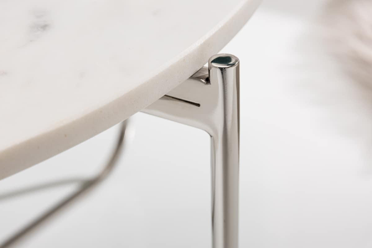 COUCHTISCH NOBLE Marmor rund Weiß 62cm - Weiß, Stein/Metall (62/62/33cm) - riess-ambiente