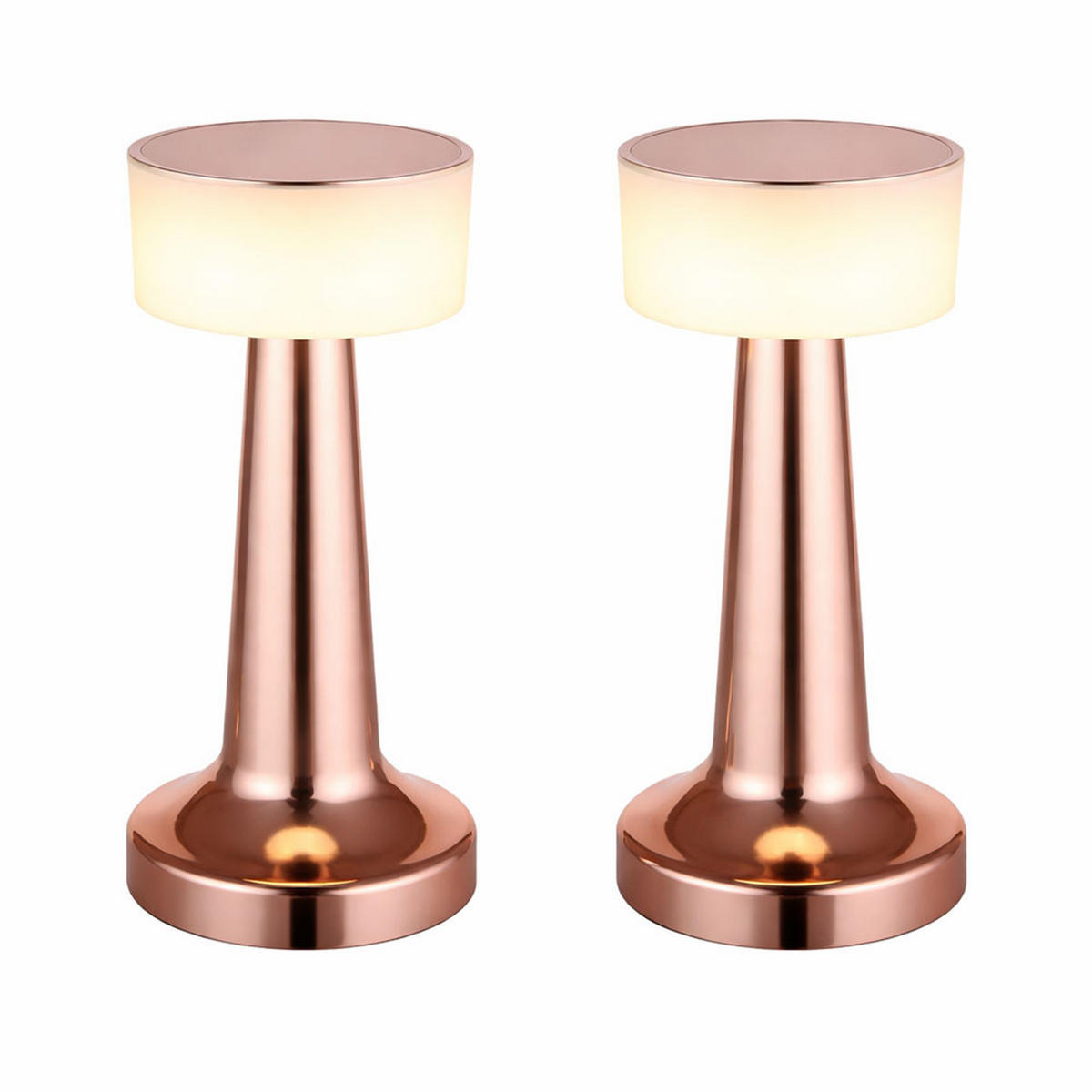 LED TISCHLEUCHTE Angelika Kupfer 2er Set - Kupferfarben, Kunststoff (9.5/9.5/21.5cm) - Globo Lighting