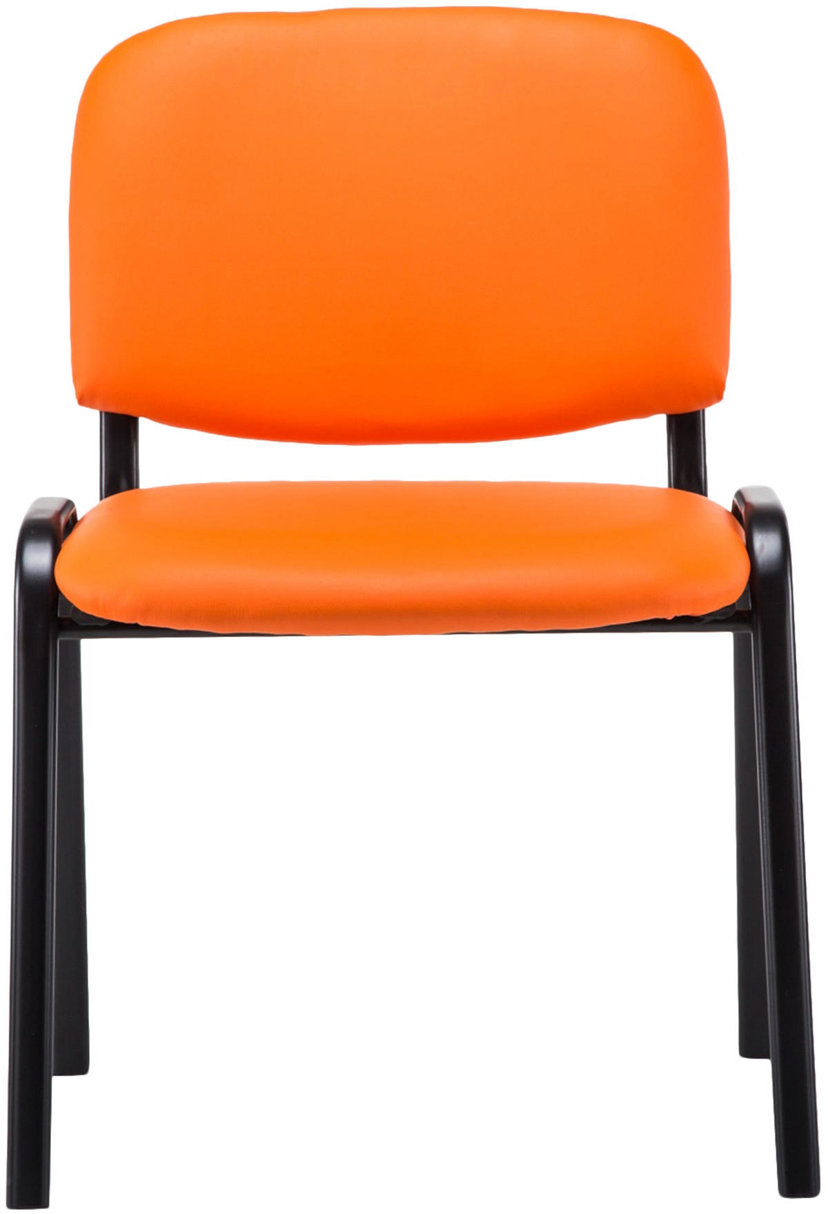 BESUCHERSTUHL Lederlook orange - Schwarz/Orange, Textil/Metall (53/83/53cm) - CLP