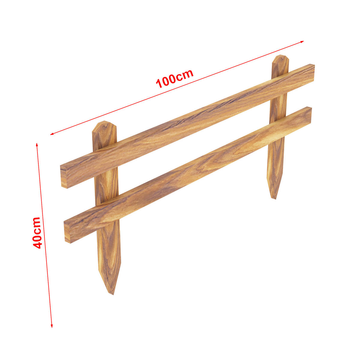 BEETEINFASSUNG-SET 2 TLG. Krölpa - Naturfarben, Holz (100/40/3.5cm) - [en.casa]