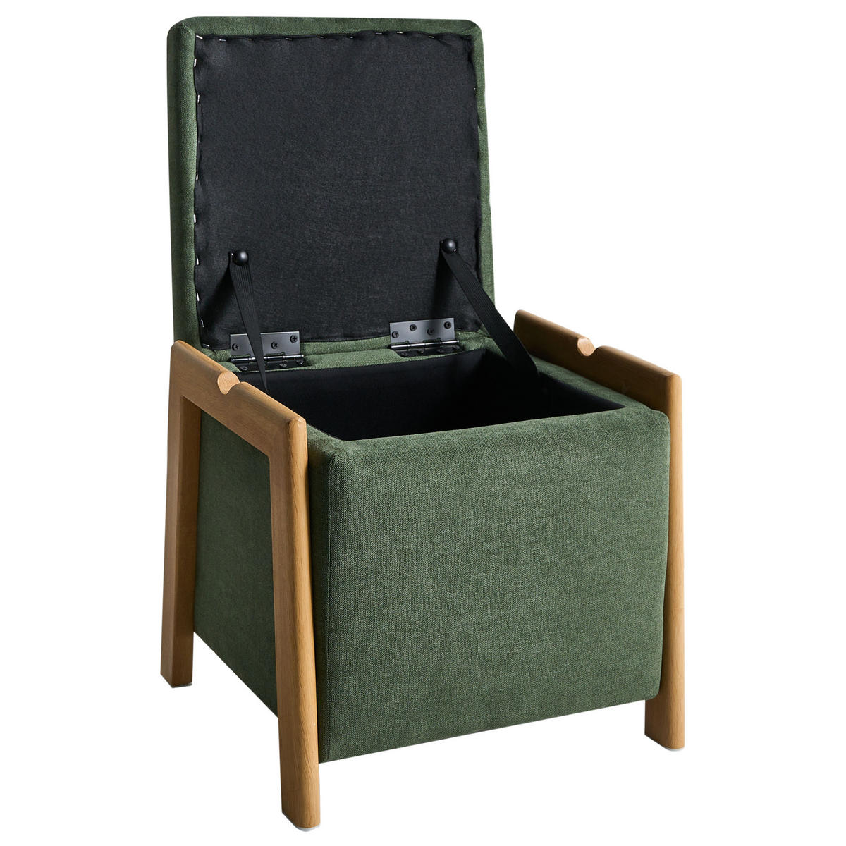 POUF cu spațiu de depozitare textil 45 cm verde Edland - verde, material textil (45/44/43cm) - Beliani