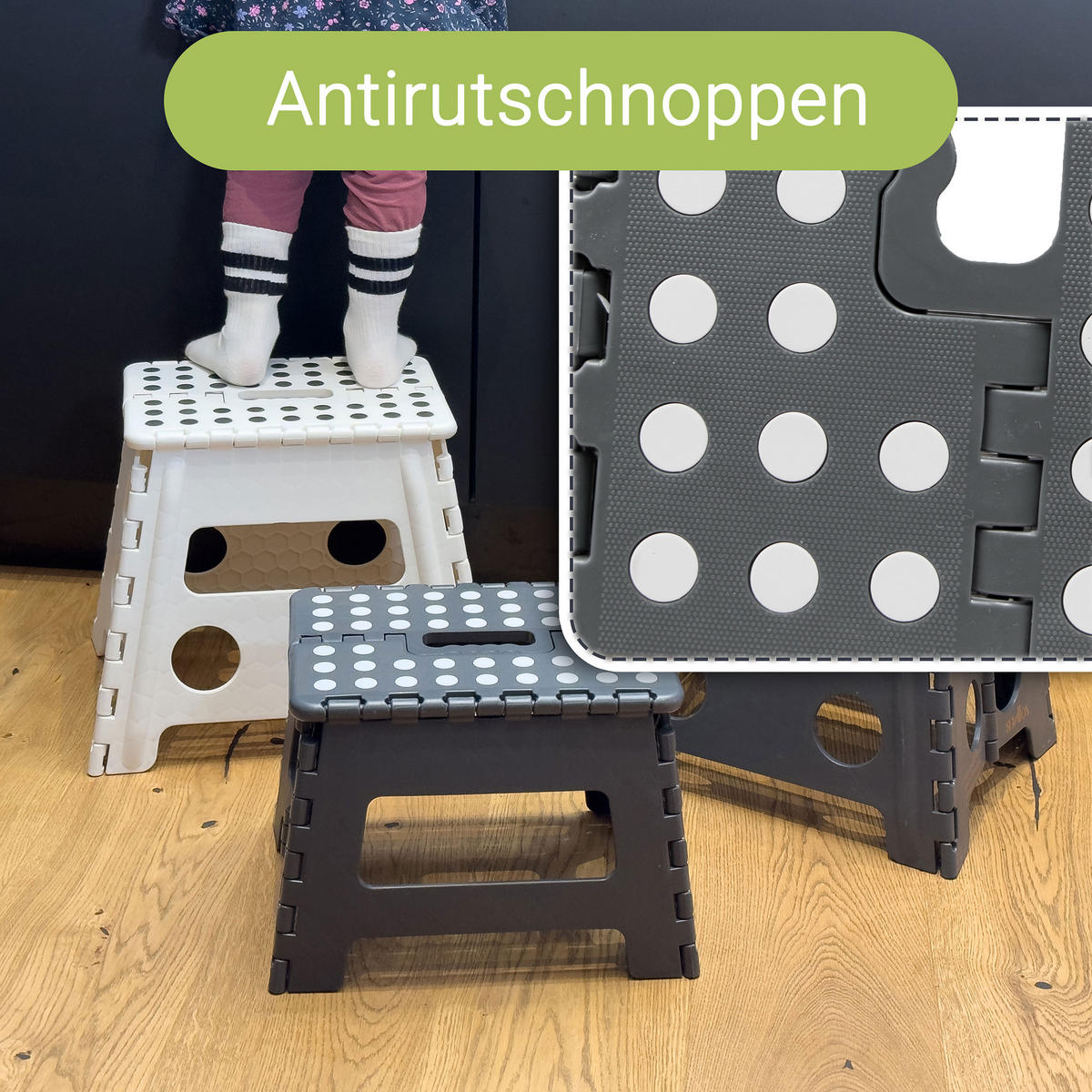 KLAPPHOCKER, 100% Kunststoff - Anthrazit, Kunststoff (29/30/22cm) - Zollner