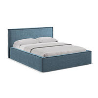 POLSTERBETT mit Bettkasten und Lattenrost 160x228 Blau - Blau/Blaugrau, Kunststoff/Textil (140/200cm) - Makamii