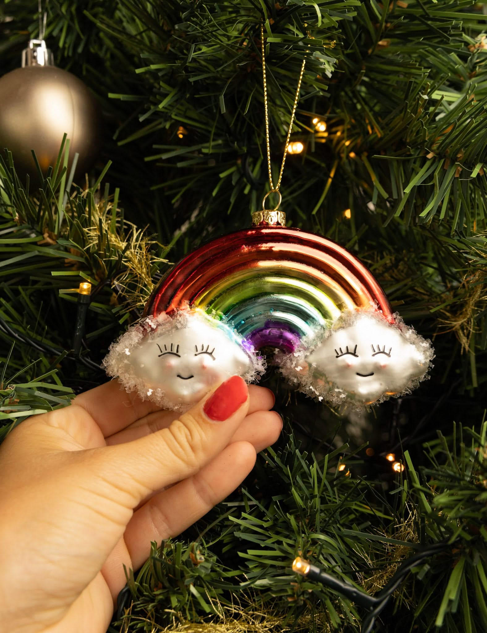 WEIHNACHTSKUGEL Regenbogen 12 cm - Multicolor, Glas (4/8/1cm)