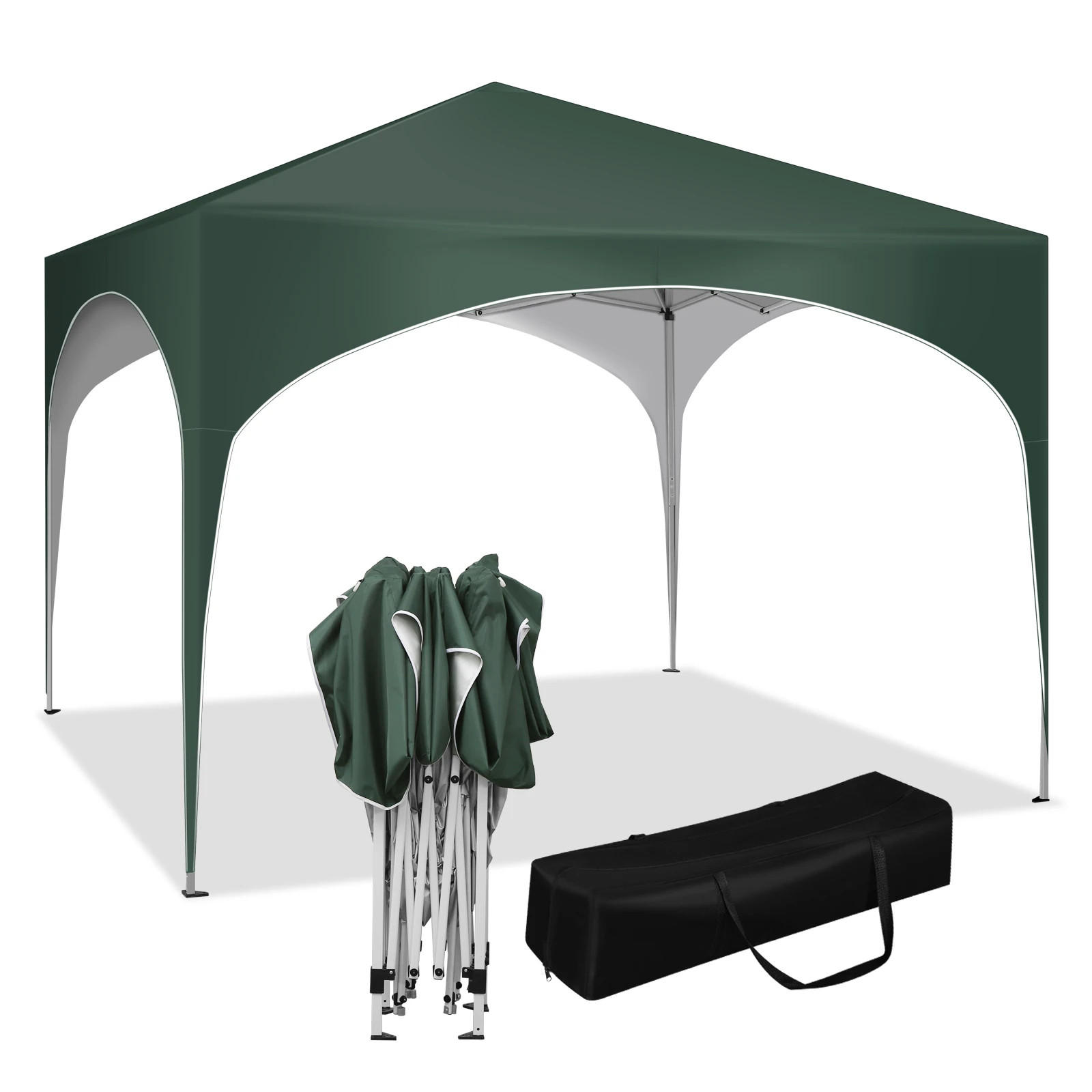 GARTENPAVILLON 3x3 m Metall+Oxford, Grün - Grün, Metall (300/260/300cm) - Kaket