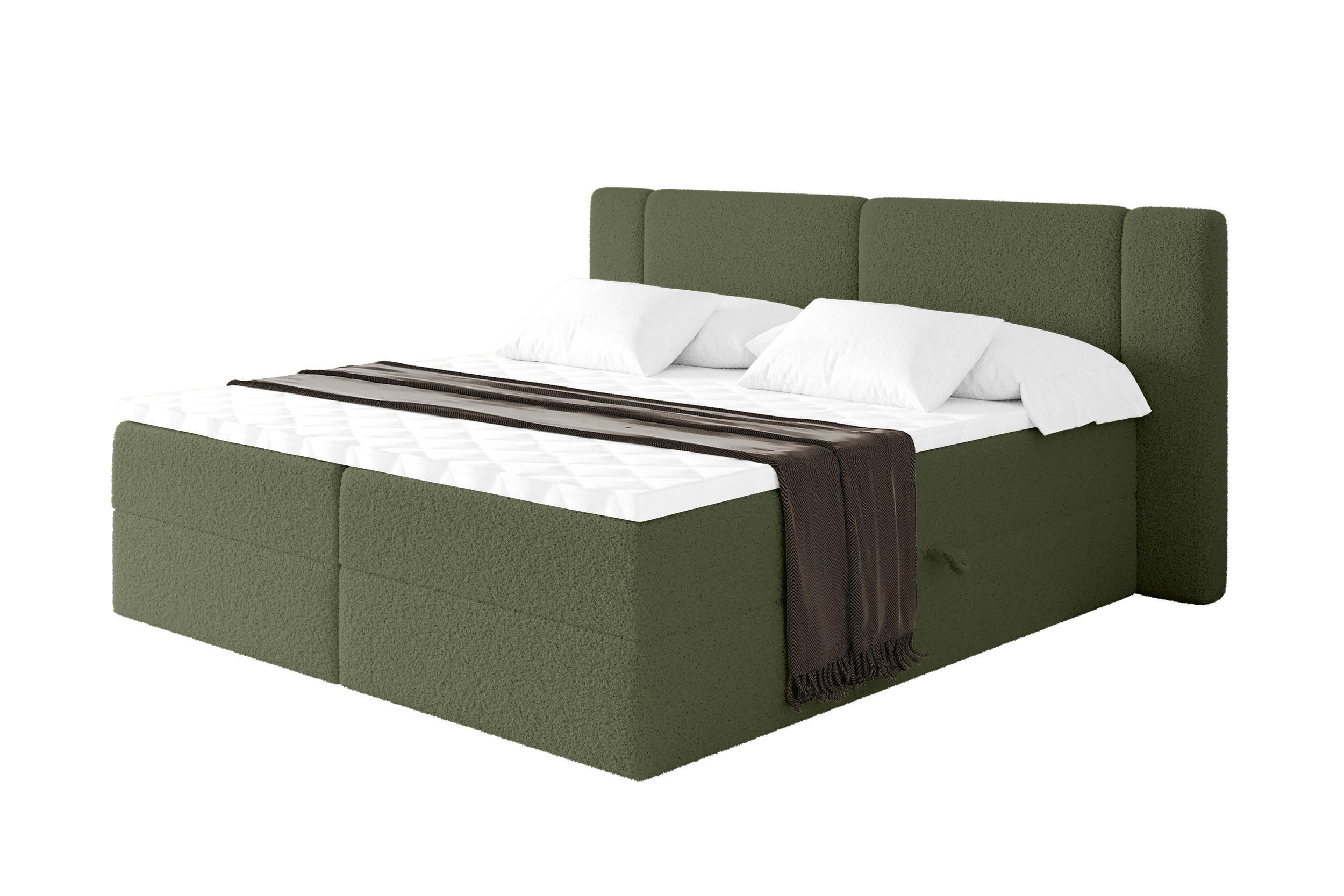 BOXBETT mit Matratze H3 - EVON - 140x200 cm Grün - Jadegrün, Holzwerkstoff (140/200cm) - ALTDECOR