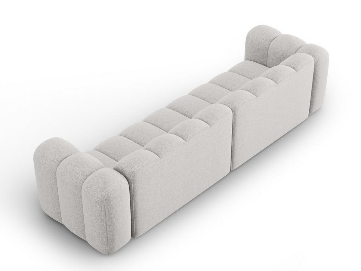 SOFA modular Lupine aus Chenille-Stoff hellgrau 4 Sitzplätze - Hellgrau, Textil (95/70/290cm) - Micadoni