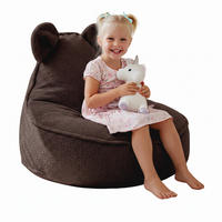SITZSACK FÜR KINDER Maus 75/75/55 cm, weicher Bouclé 315 g/m², abnehmbarer Bezug, Cocoa Brown - Dunkelbraun, Textil (75/55/75cm) - Dreamroots