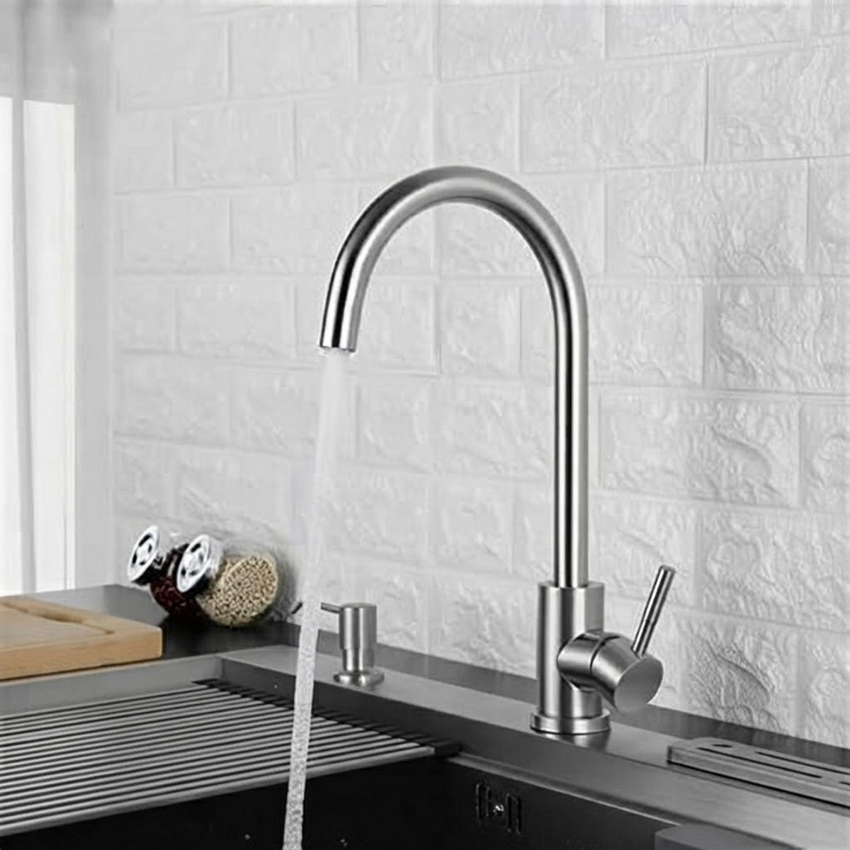 BADEZIMMERARMATUR, 35 x 18 cm, silber - Silberfarben, Metall (42/7.7/7.7cm) - Vallsero