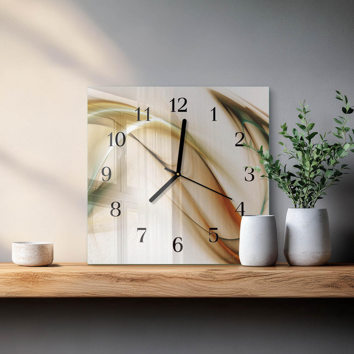 WANDUHR 30x30 cm - Abstraktion - Multicolor, Glas (30/30/0.4cm) - TULUP