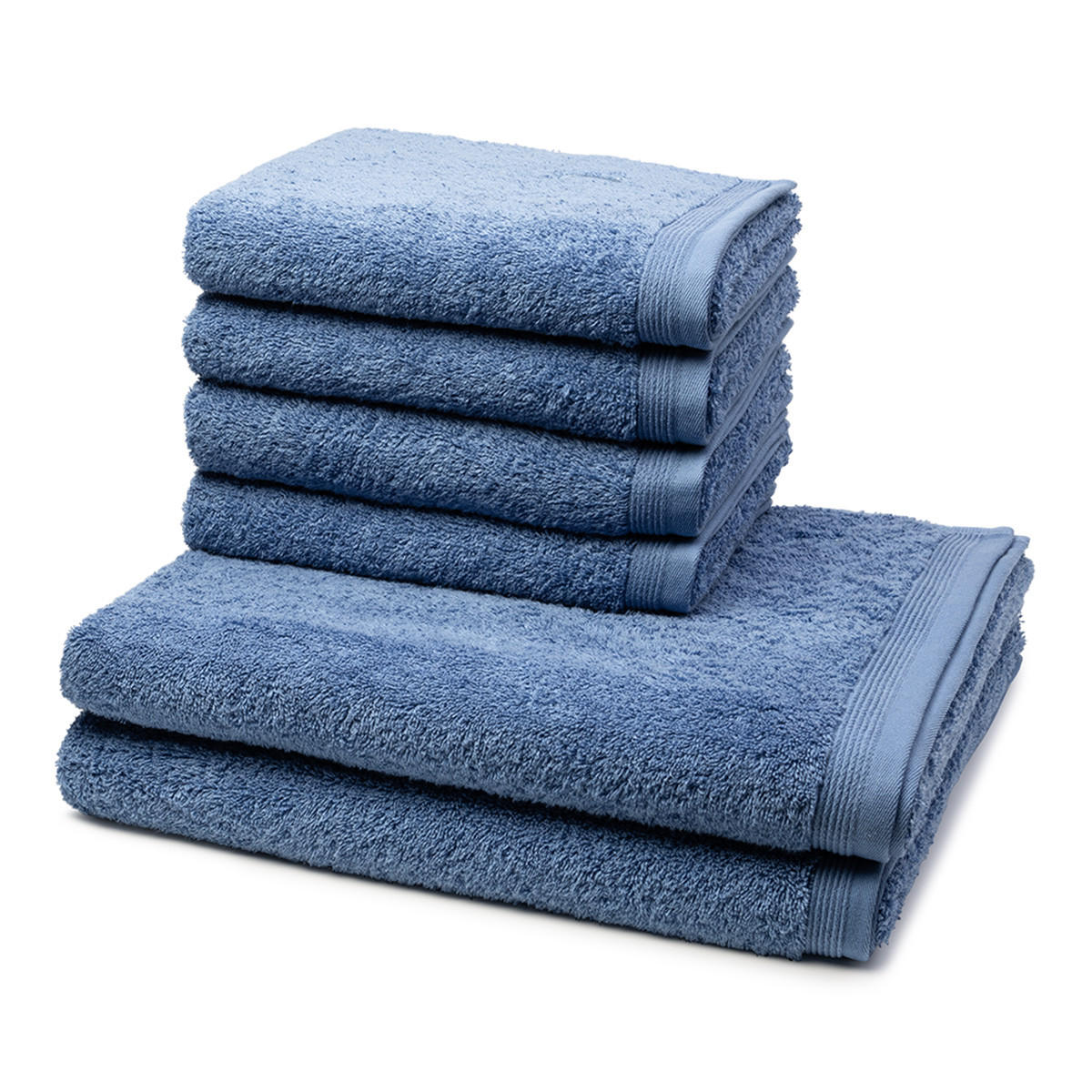 FROTTIERSET Superwuschel 6-teilig - Blau, Textil (50/100cm) - MÖVE
