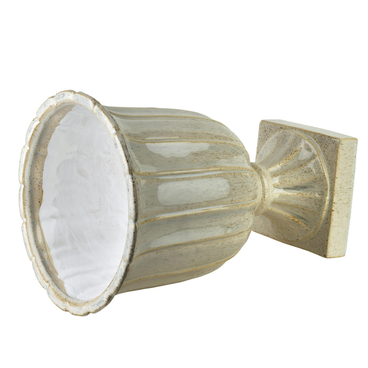 VASE Evam beige 24/24/34 Keramik - Beige, Keramik (34cm) - Mondex