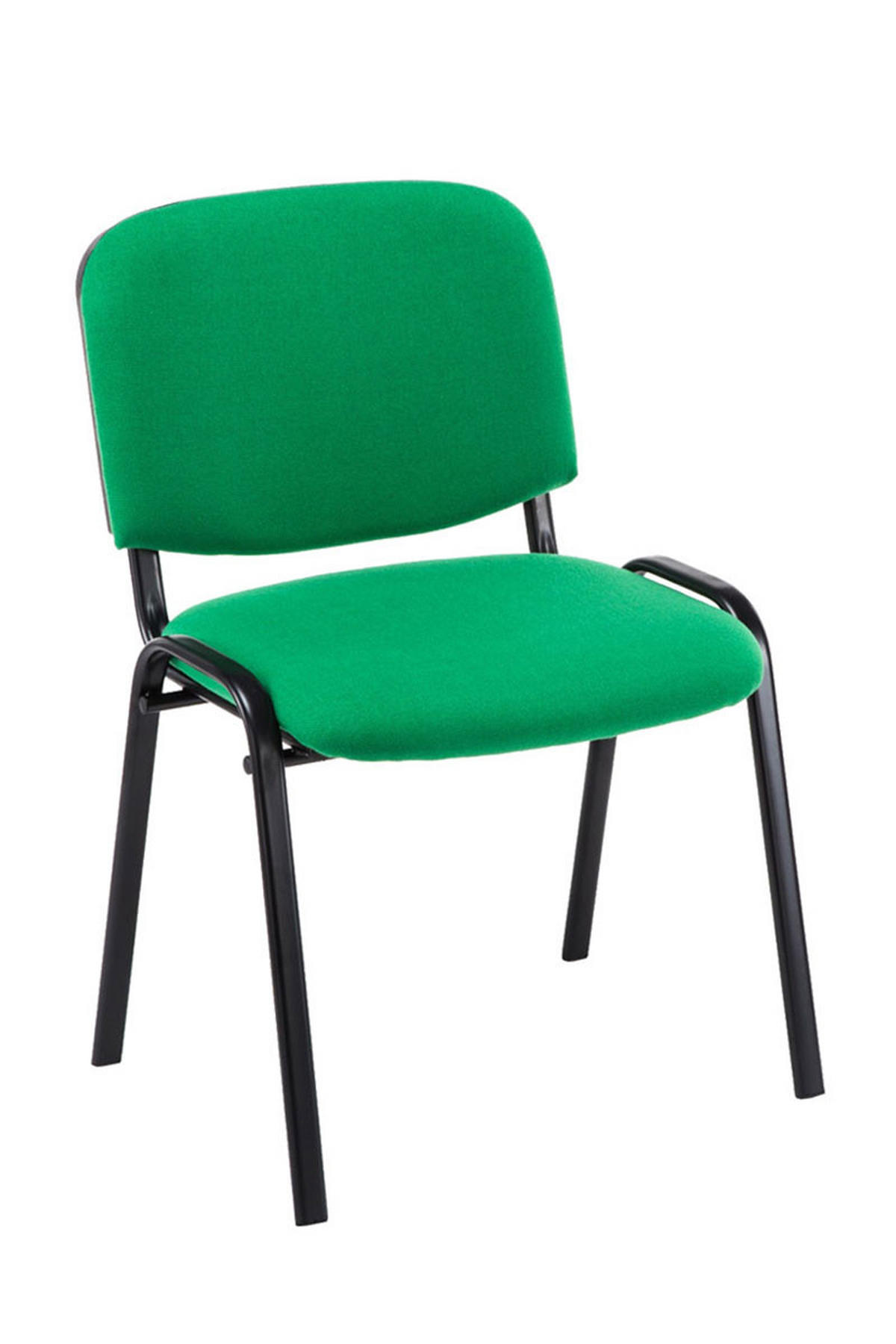 BESUCHERSTUHL 4er Set Stoff grün - Schwarz/Grün, Textil/Metall (53/83/53cm) - CLP