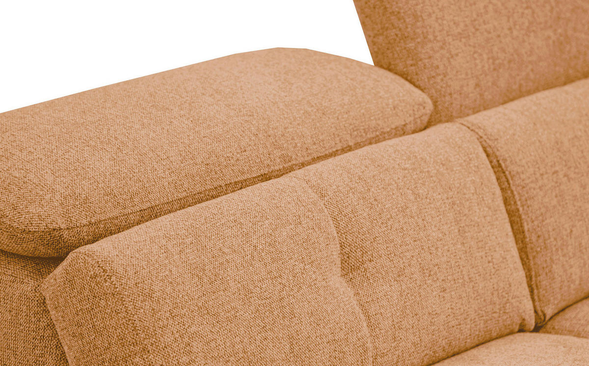 SOFA AVENA 3-Sitzer mit 1 Relaxfunktion, orange - Orange, Holzwerkstoff/Textil (204/80/108cm) - Courtois Laville