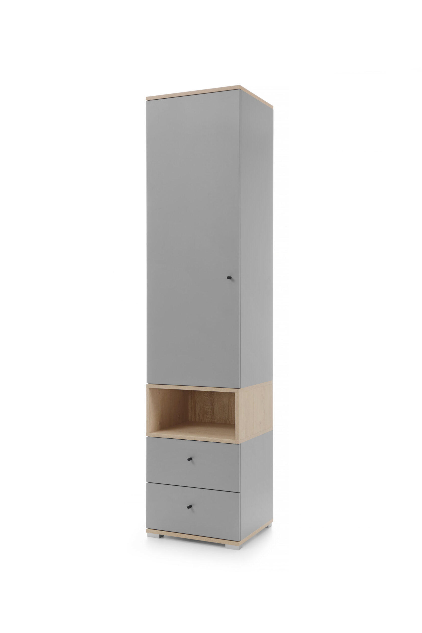REGALSCHRANK Nova in Grau und Eiche ca. 45 x 195 x 40 cm - Grau, Holzwerkstoff (45/195/40cm)