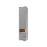 REGALSCHRANK Nova in Grau und Eiche ca. 45 x 195 x 40 cm - Grau, Holzwerkstoff (45/195/40cm)