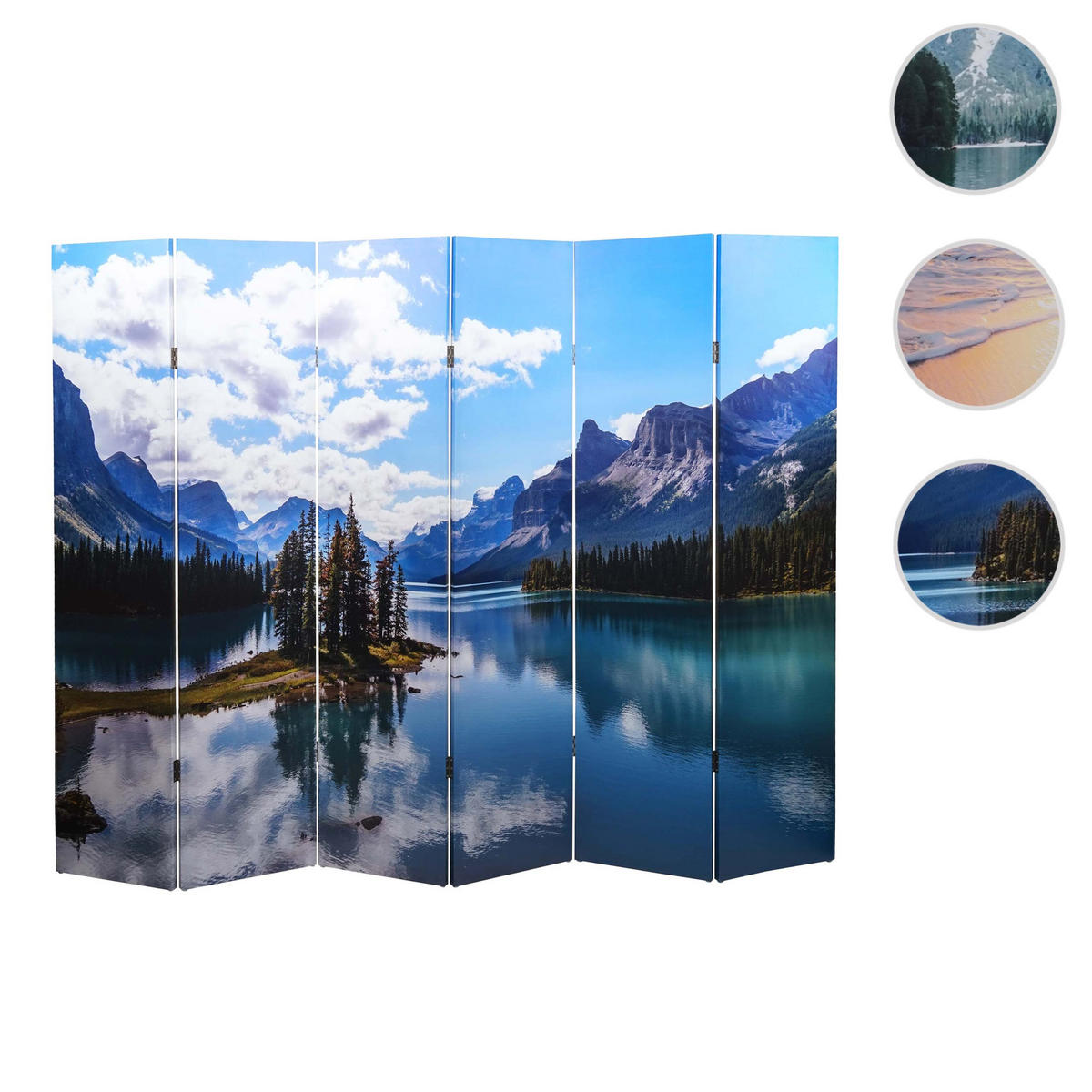 FOTO-PARAVENT Blau - Blau, Holz (244/180/2cm) - MCW