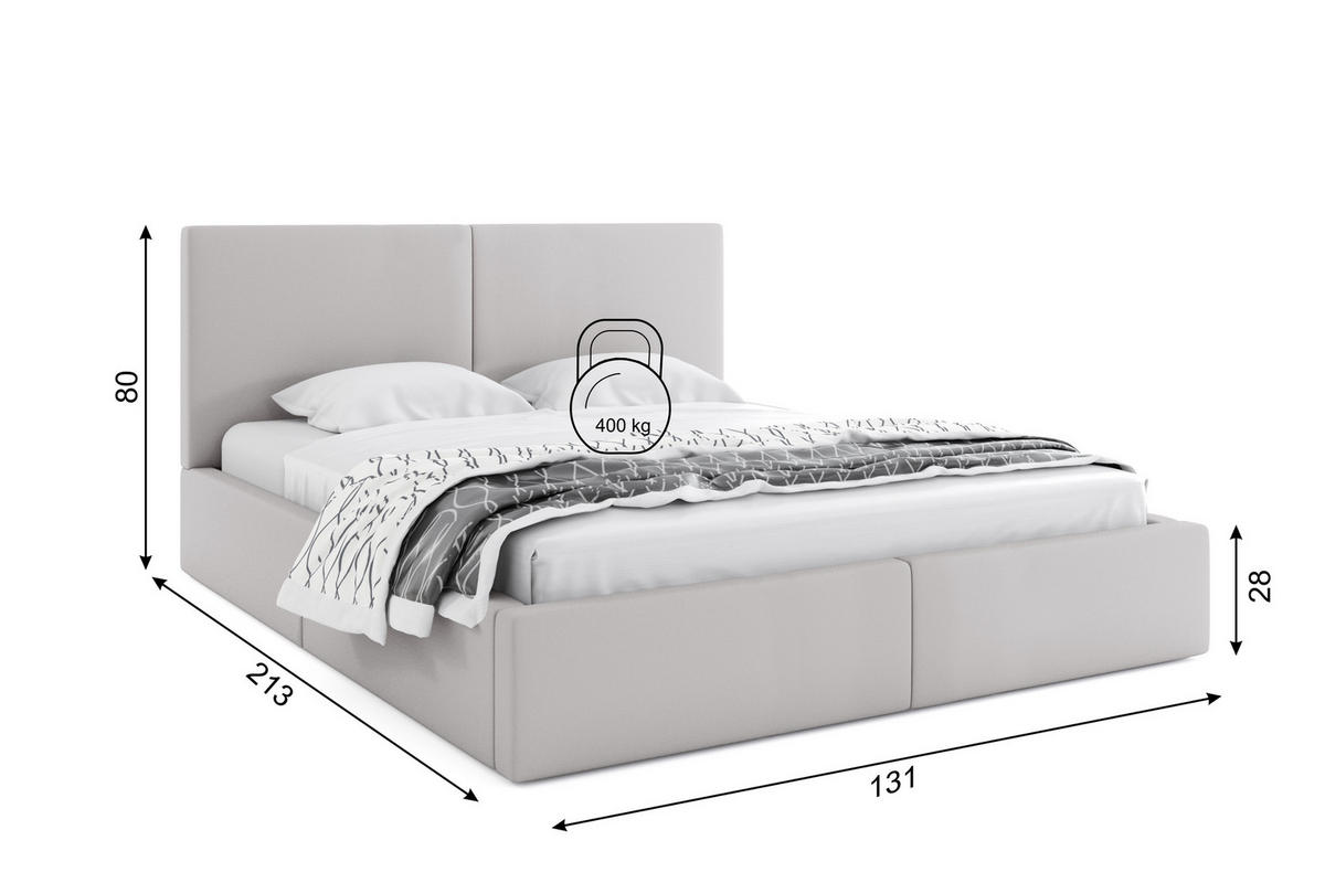 POLSTERBETT Hilton 120x200cm Hellgrau mit Stauraum - Hellgrau, Textil/Metall (120/200cm) - Interbeds