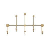 WANDGARDEROBE mit 8 Haken aus goldfarbenem Metall 80/10/45 cm - Goldfarben, Metall (10/45/80cm) - Calicosy