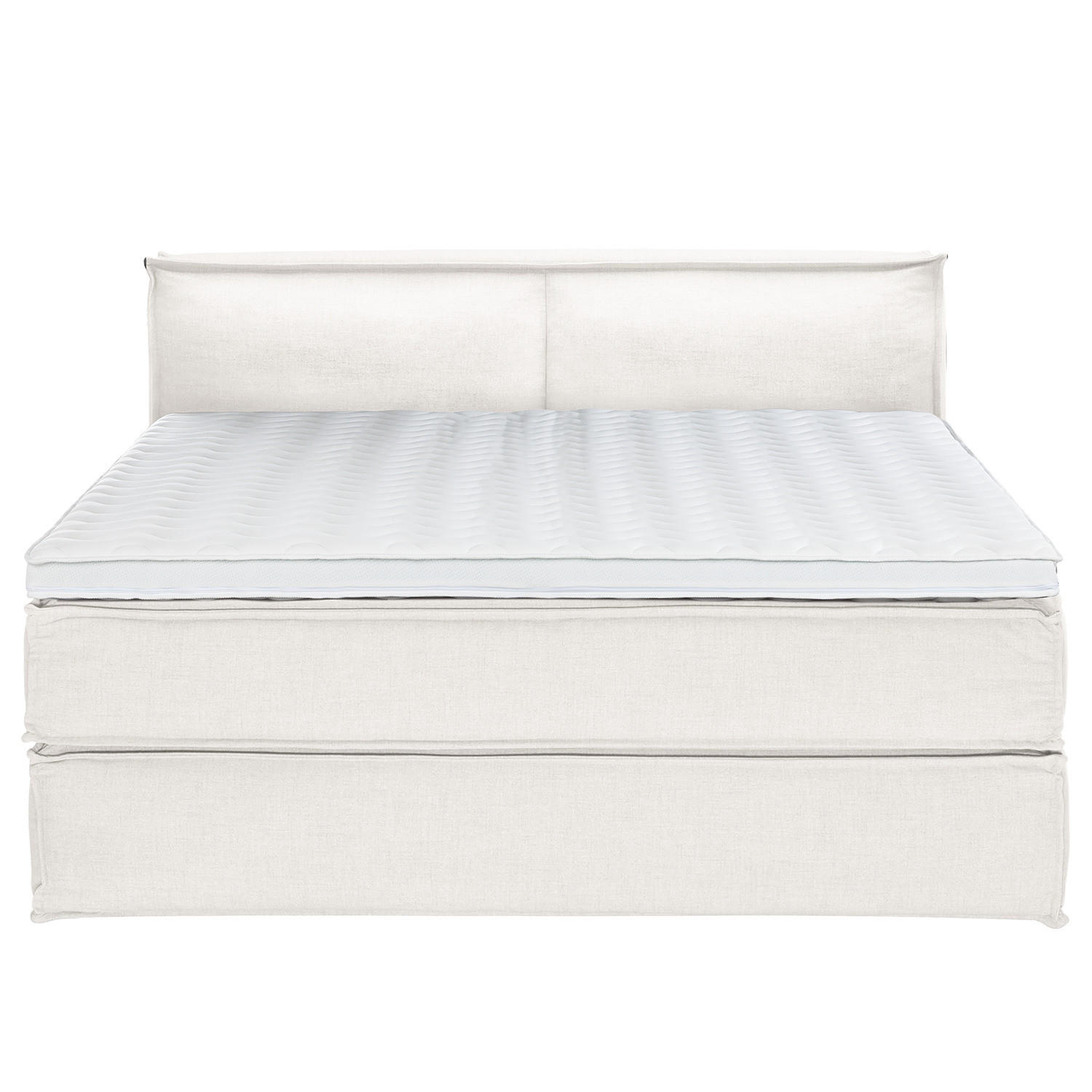 BOXSPRINGBETT mit Kopfteil - Premium - Weiß, Textil (180/200cm) - home24