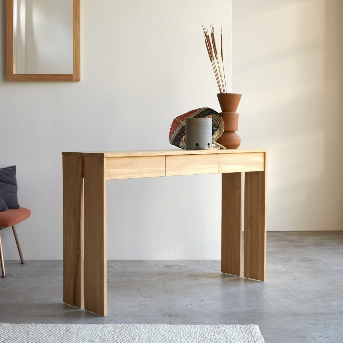 KONSOLENTISCH Eden Natur aus Teak - Naturfarben, Holz (35/120/78cm) - Tikamoon