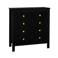 SIDEBOARD Schwarz, Stauraum, Goldgriffe, modernes Design - Schwarz, Holz (79/80/39cm)