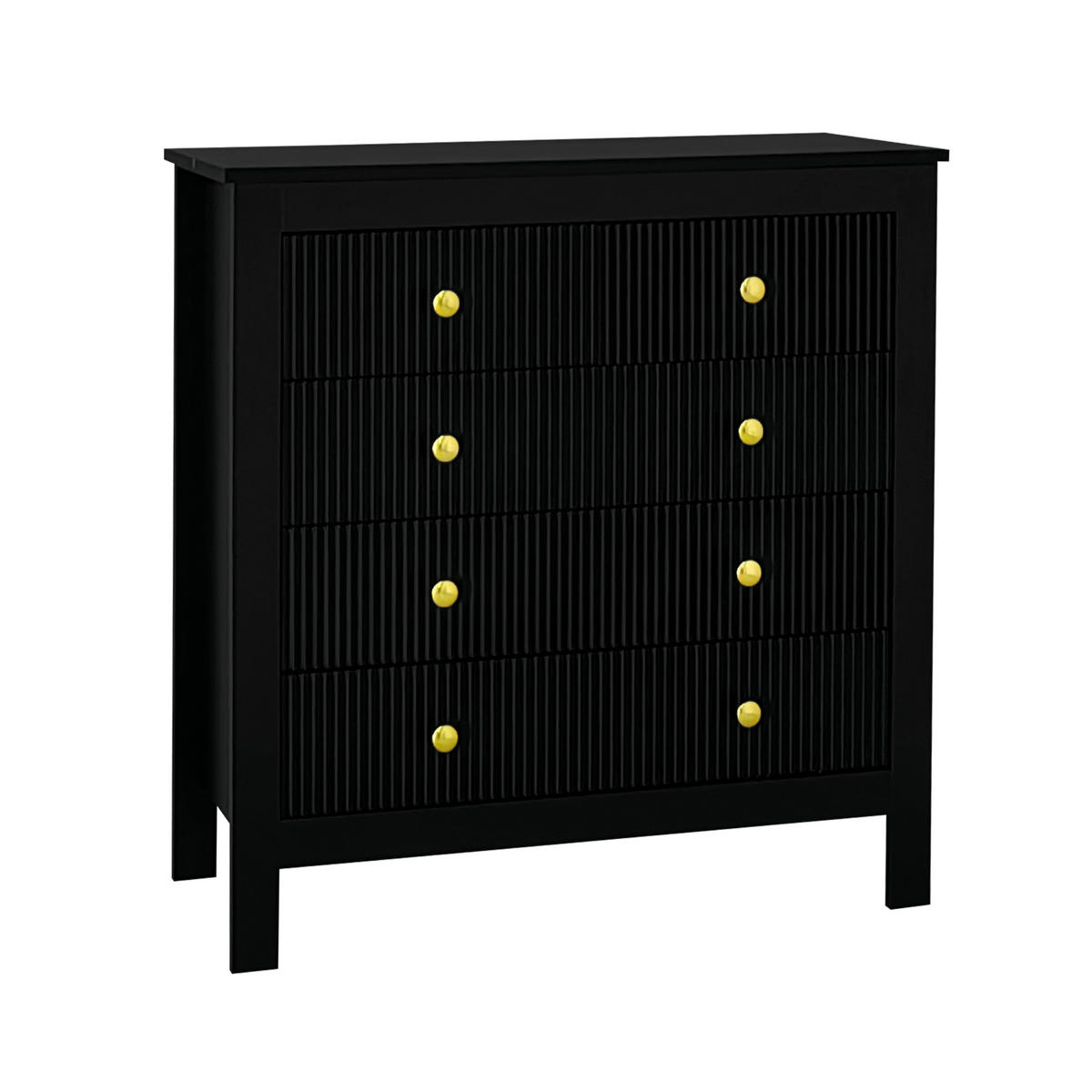SIDEBOARD Goldgriffe multifunktional - Schwarz, Holzwerkstoff (79/80.05/39.5cm) - LEBENLANG