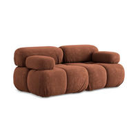 2-SITZER-SOFA Chenille Stoff Orange - Terracotta/Schwarz, Kunststoff/Textil (190/70/96cm) - LaMiaSofa