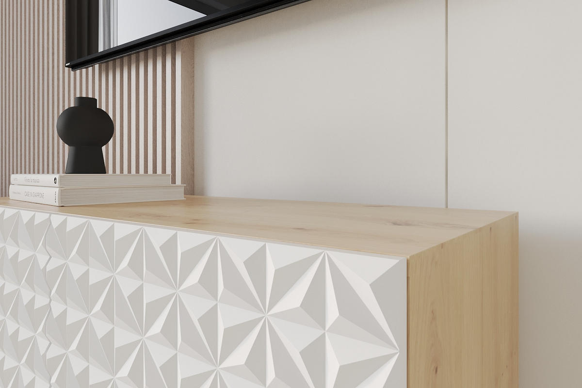 LOWBOARD VIRA-W 100x40x41 cm - Artisan / Weiß - Weiß, Holzwerkstoff (100/40/41cm) - ALTDECOR