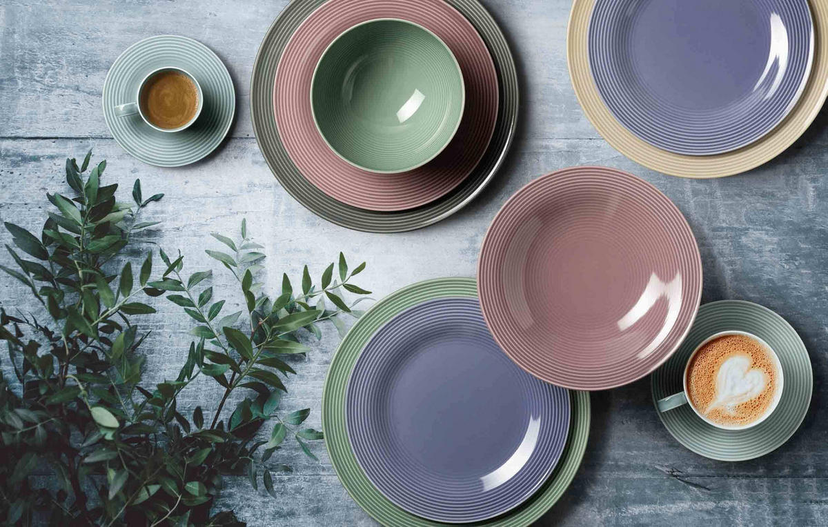 KOMBISERVICE Beat Color Glaze Salbeigrün - Grün, Keramik (1/1/1cm) - Seltmann Weiden
