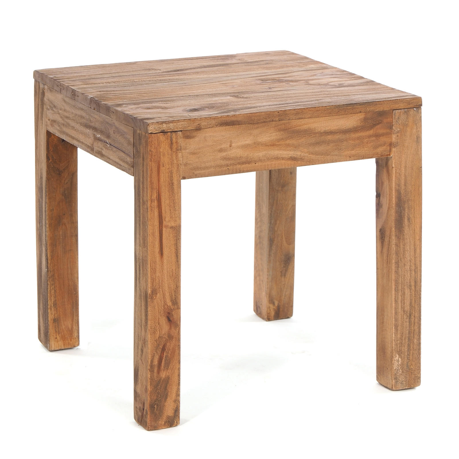COUCHTISCH SQUARE 50 Recyclingholz massiv naturfarben - Naturfarben, Holz (50/50/50cm) - DESIGN DELIGHTS