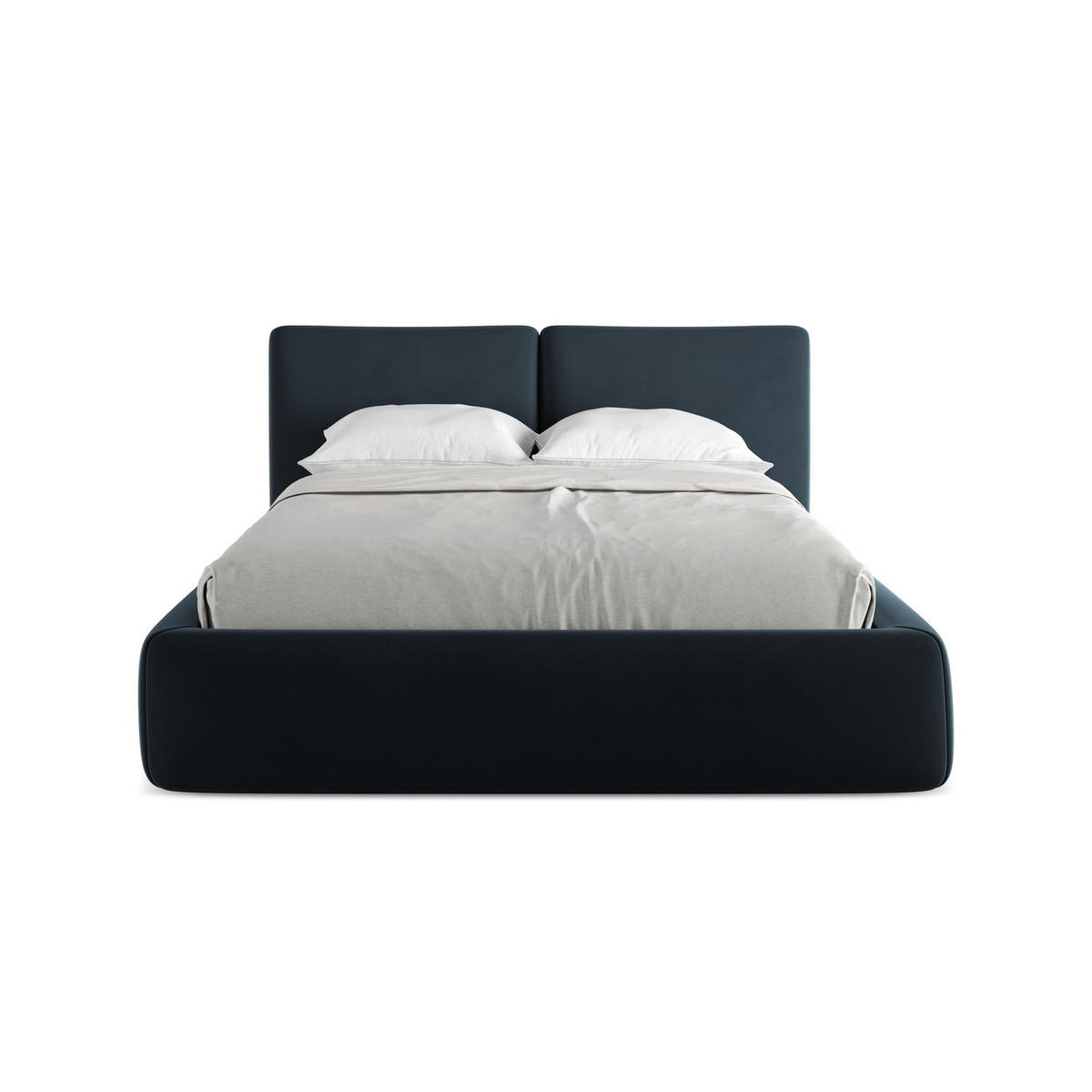 POLSTERBETT mit Bettkasten und Lattenrost 160x228 Blau - Blau/Schwarz, Kunststoff/Textil (140/200cm) - LaMiaSofa