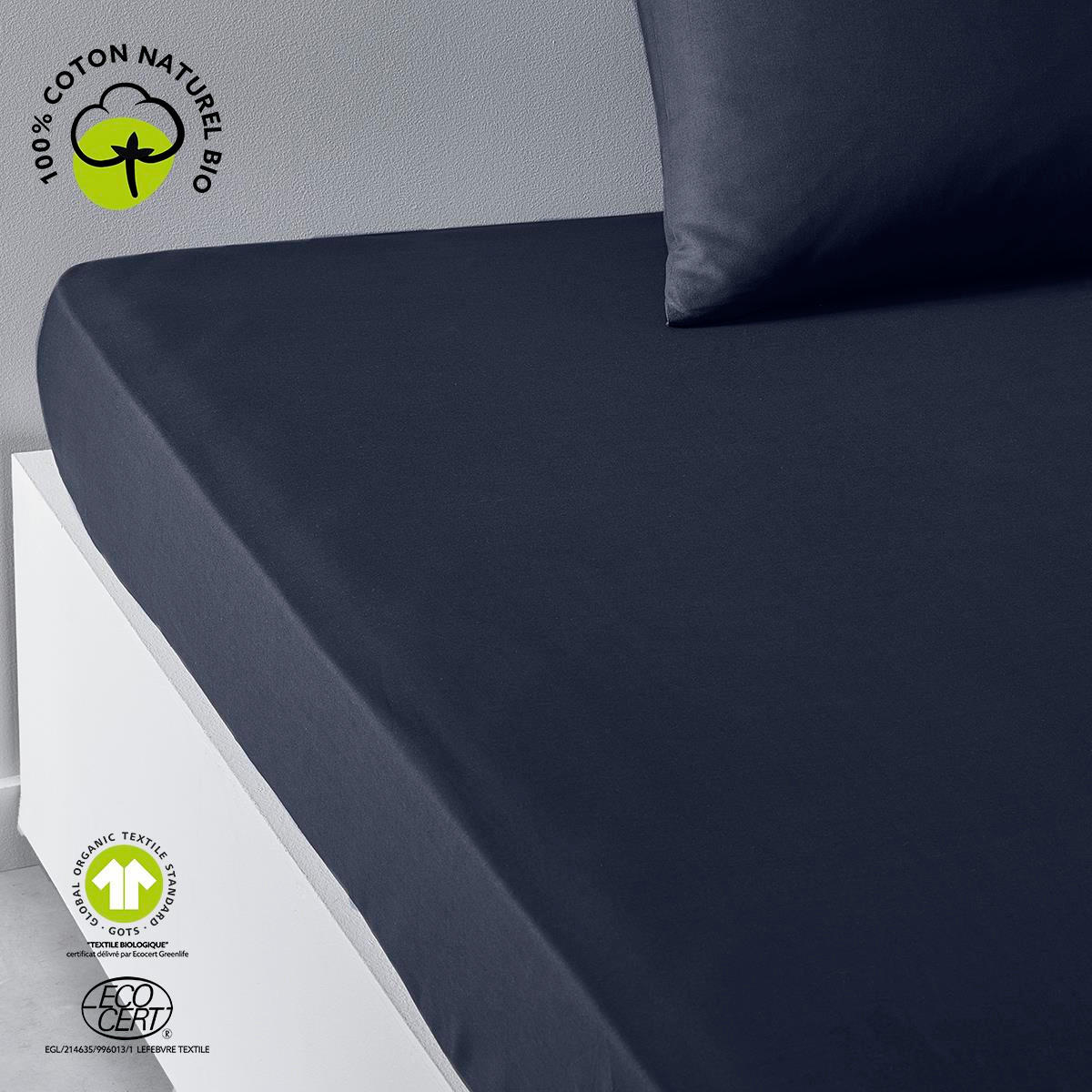 SPANNBETTLAKEN Plain Baumwolle 140/200 cm - Schwarz, Naturmaterialien (200/140cm) - Today