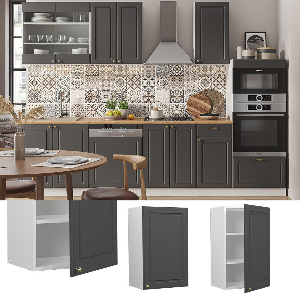 HÄNGESCHRANK Fame-Line Anthrazit-Gold 45 cm - Anthrazit/Weiß, Holzwerkstoff (45/72/34.1cm) - Vicco