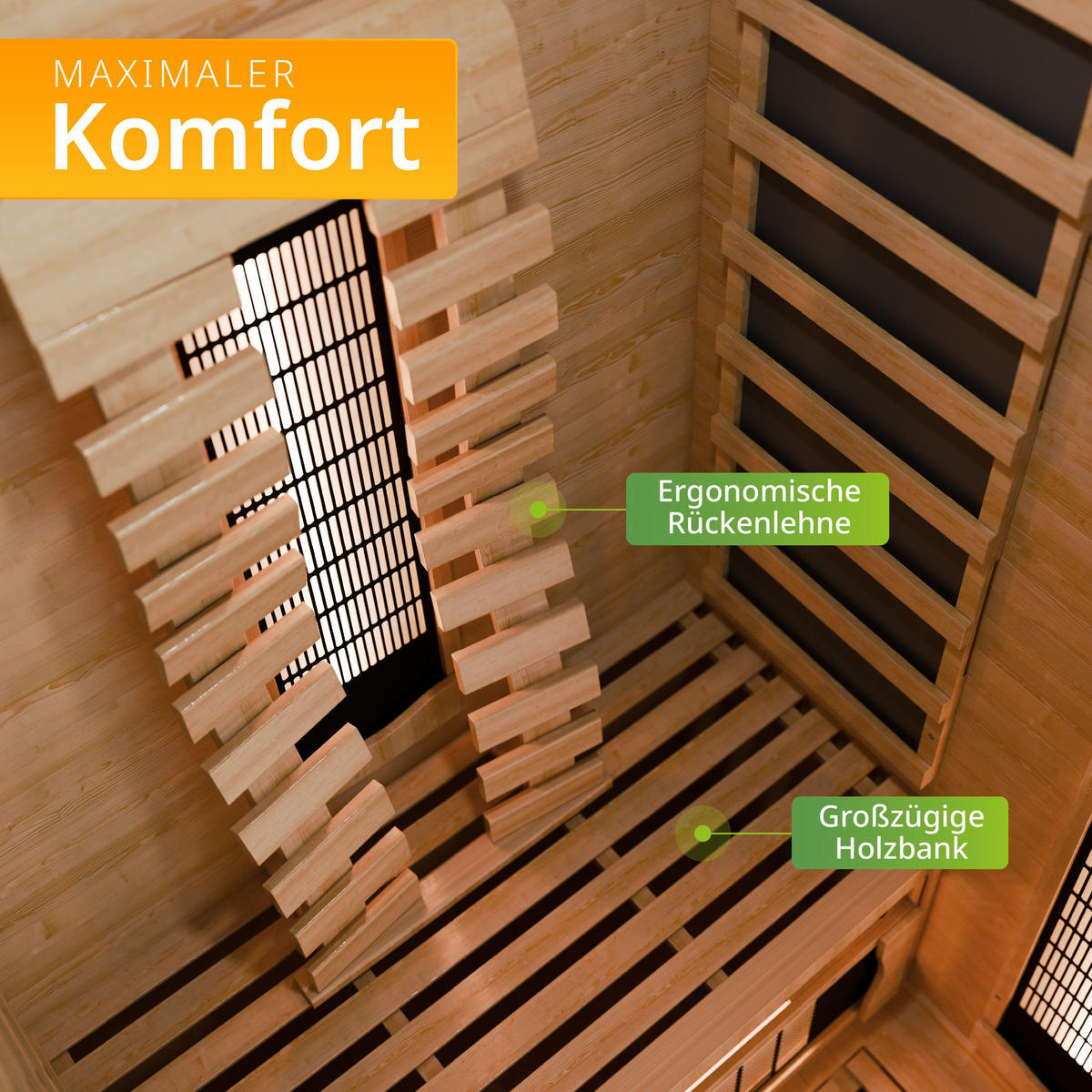 INFRAROTKABINE Kiruna90 Premium mit Dual Technologie - Naturfarben, Holz (90/190/90cm) - Artsauna