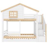 HAUSBETT 90/200 cm Weiß, Natur - Ahornfarben/Weiß, Holz - Raumix
