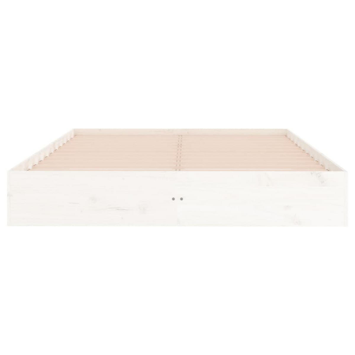 MASSIVHOLZBETT Weiss 140/200 Cm - Weiß, Naturmaterialien (140/200cm) - vidaXL