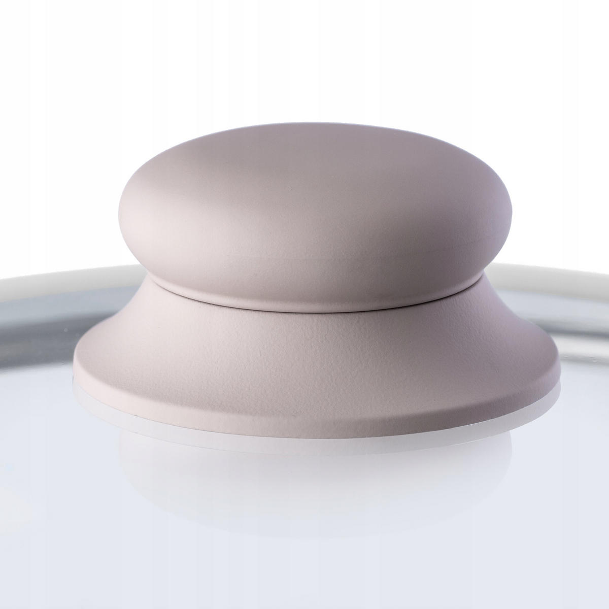 DECKEL mit Beige Silikongriff, 28 cm - Transparent, Glas (28cm) - KADAX
