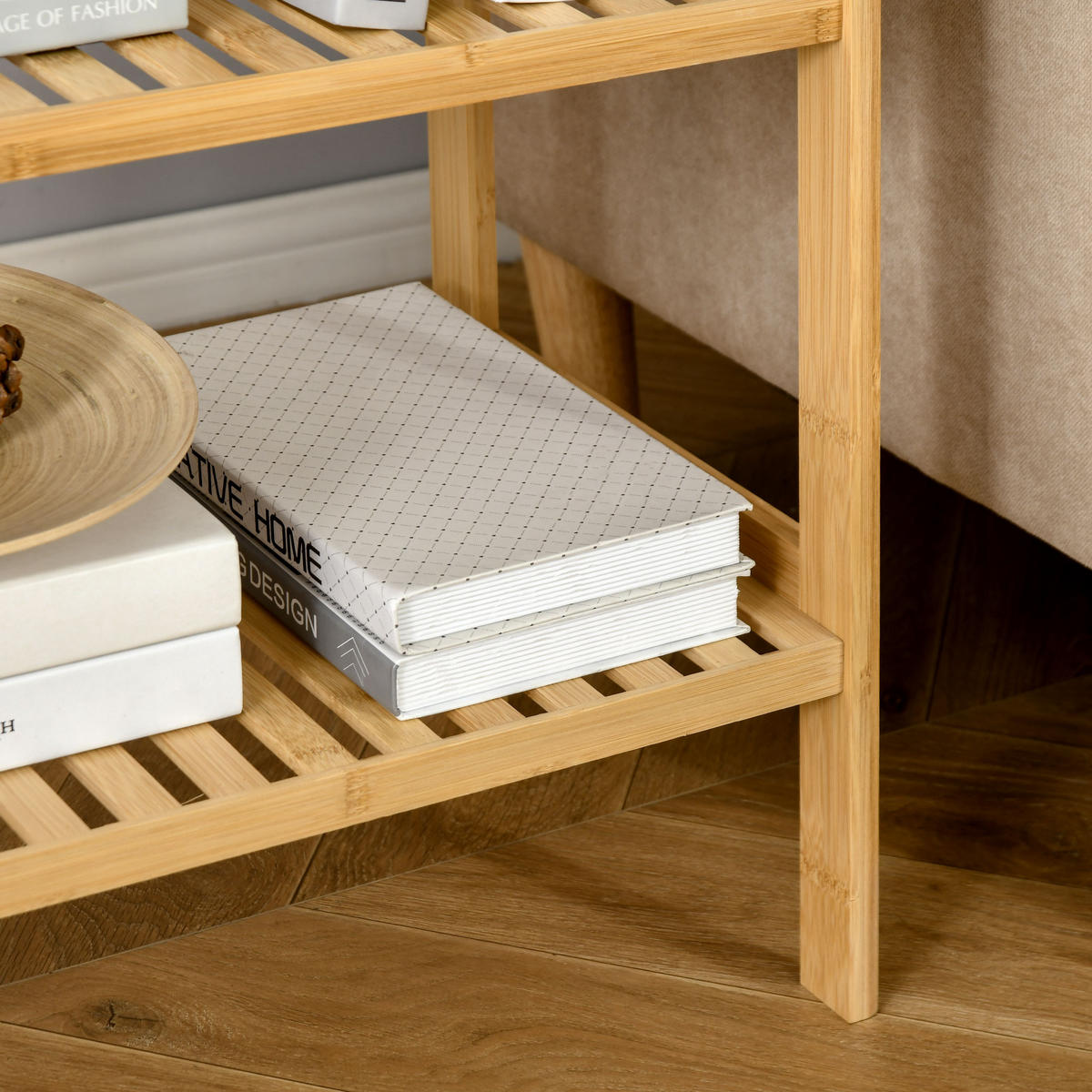 BADREGAL DE-15479 62/33/112 cm, 4-stufig Naturholz - Naturfarben, Naturmaterialien (33/112/62cm) - ComfortXL