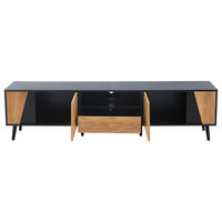 TV-ELEMENT 175/31/43.5 cm Schwarz + Natur mit 1 Schubladen und 2 Schränken - Schwarz, Holz (180/46/40cm) - Oxeza