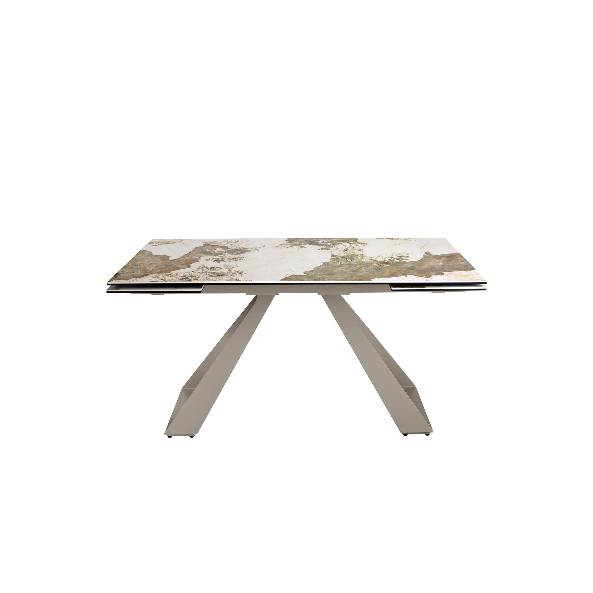 ESSTISCH Rechteckig Weiß Taupe Grau 160/90/76 cm - Goldfarben/Weiß, Stein (90/160/76cm) - ANGEL CERDA
