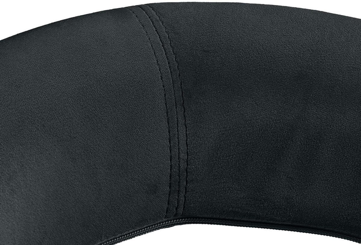 BARHOCKER Samt schwarz - Schwarz/Weiß, Textil/Metall (53/80/47cm) - CLP