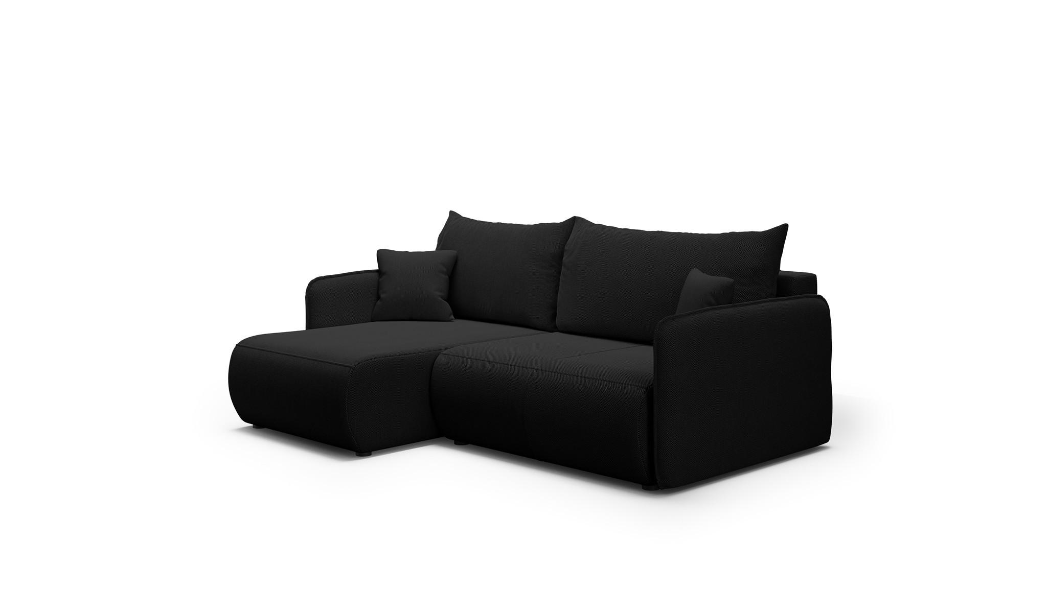 ECKSOFA Calgary - Schwarz, Holzwerkstoff/Textil (207/148cm) - Fun Möbel
