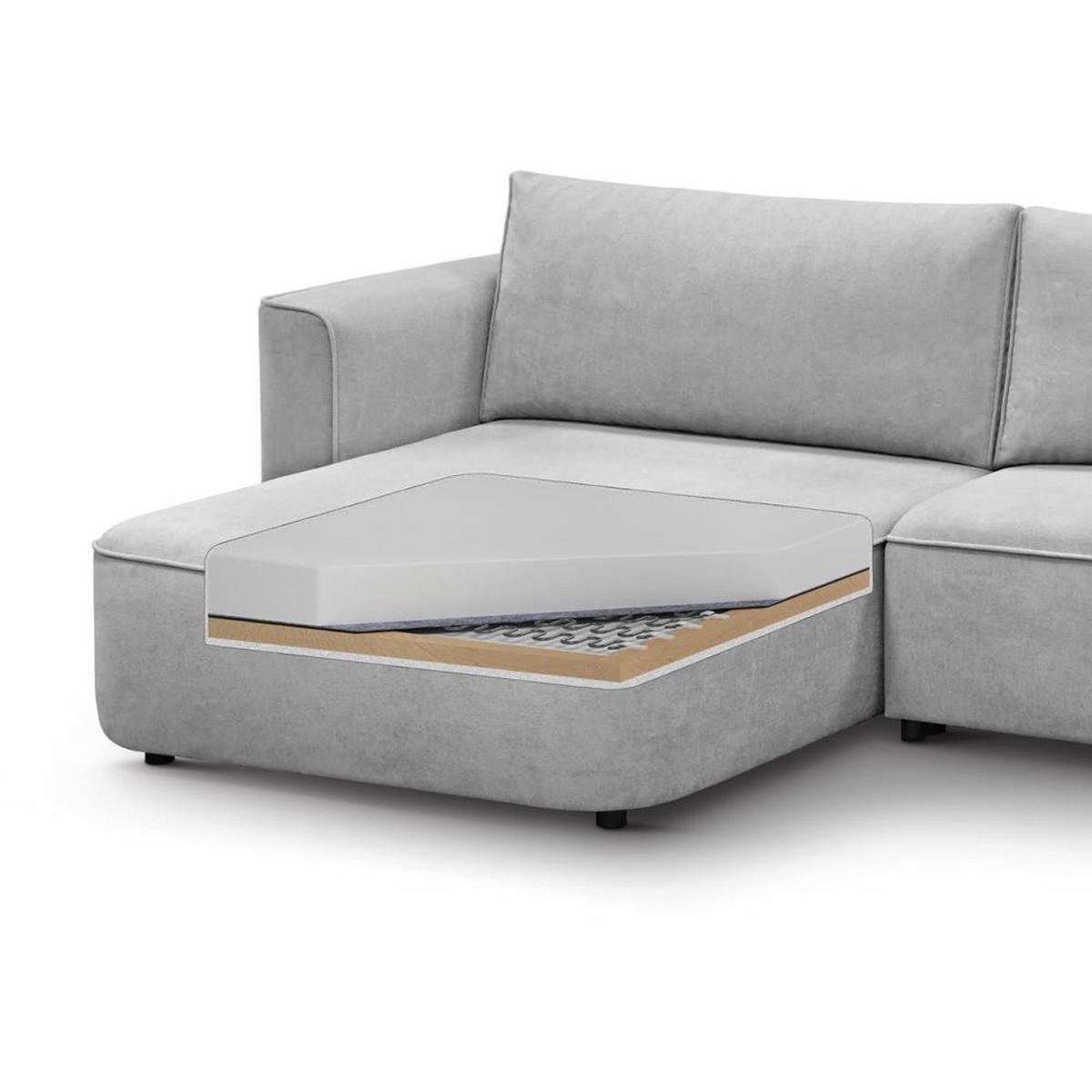 ECKSCHLAFSOFA Carlos schwarz - Schwarz, Kunststoff/Textil (265/170cm) - Beautysofa